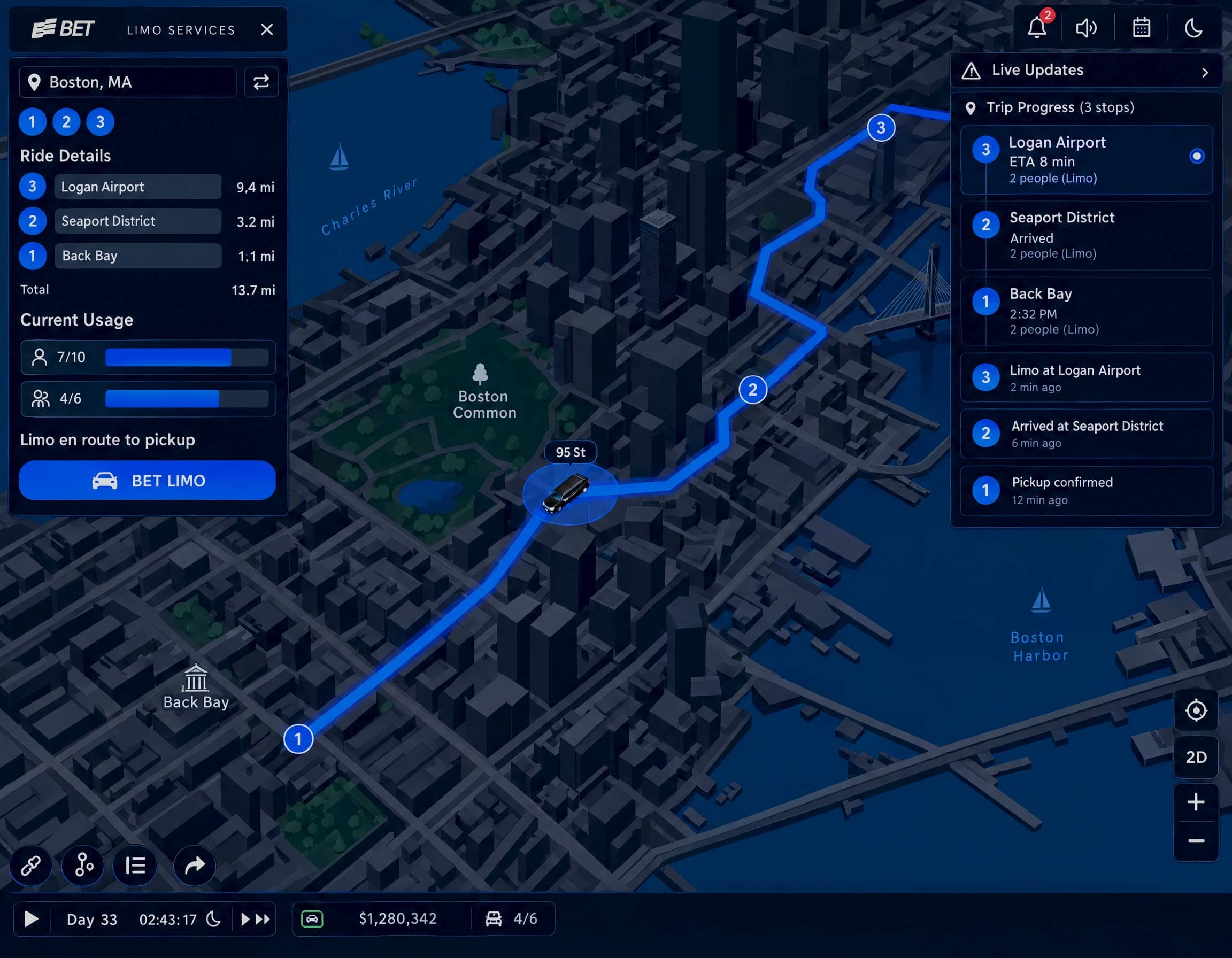Live route tracking